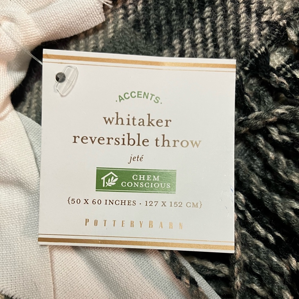 NWT Pottery Barn Whitaker Throw Blanket Plaid Fringe